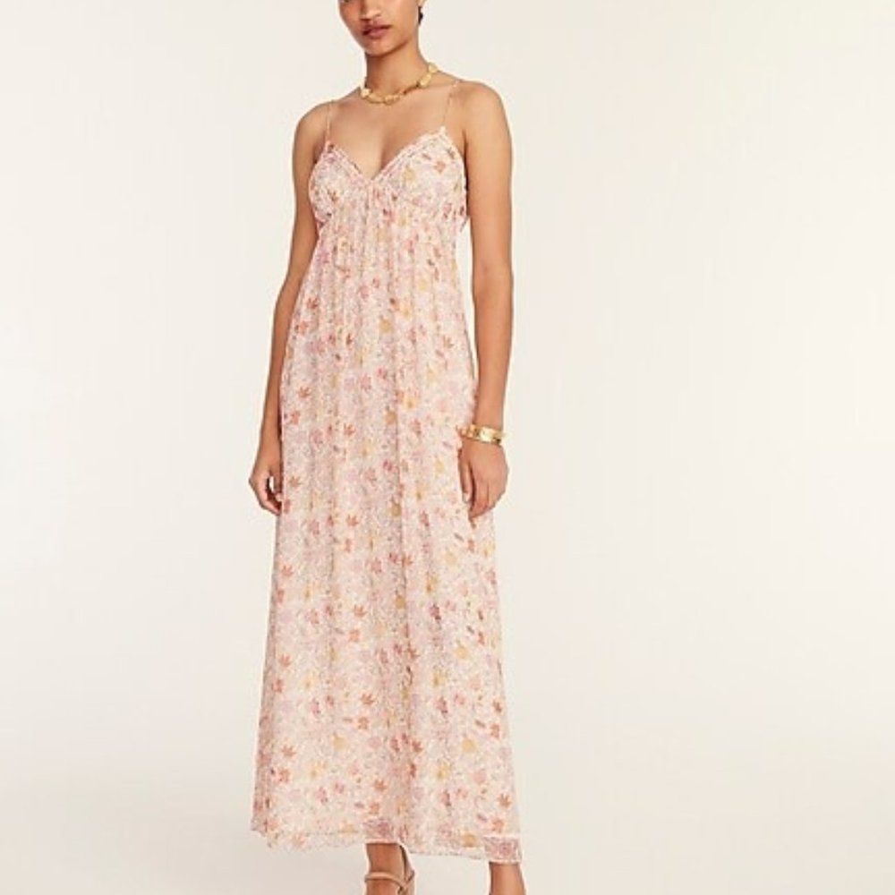 J. Crew Liberty Fabrics Open Back Silk Dress in Garden of Life Size 12 NWT